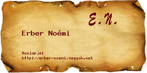 Erber Noémi névjegykártya